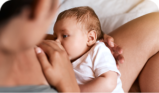 Woman breastfeeding baby
