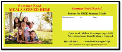 Summer Food Program Brochure