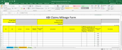 ABI Claims Mileage Form