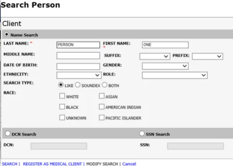 Search Person Screen