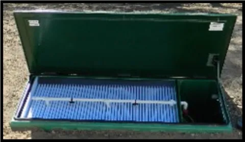 Large basin containing textile filters.