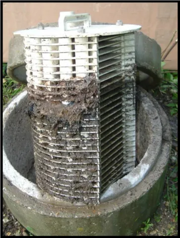 Image of a dirty effluent screen.