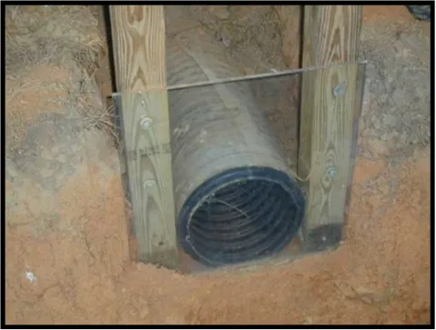 Image of a filter wrapped 10” inch perforated corrugated pipe.