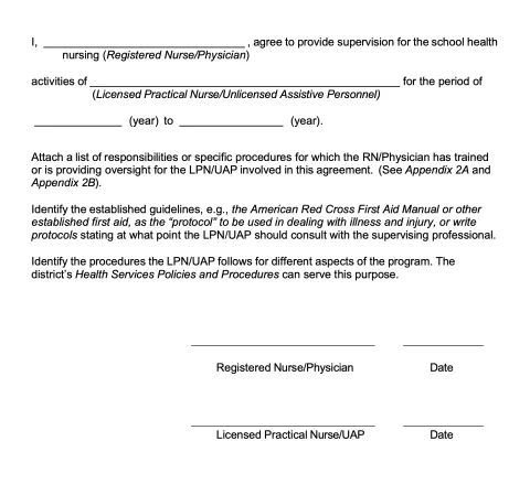 Sample Agreement for Supervision